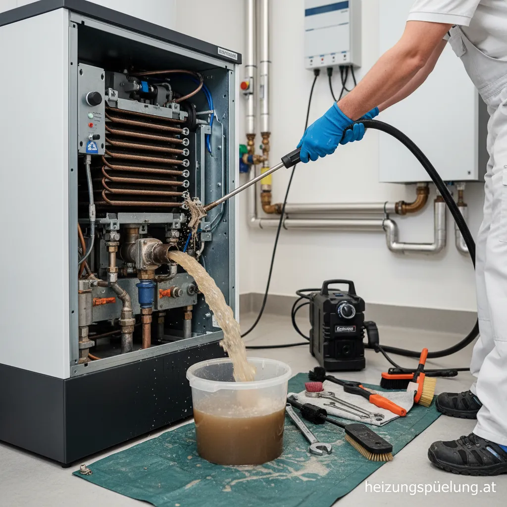 Wartung und Reinigung der Heizungsanlage durch Techniker