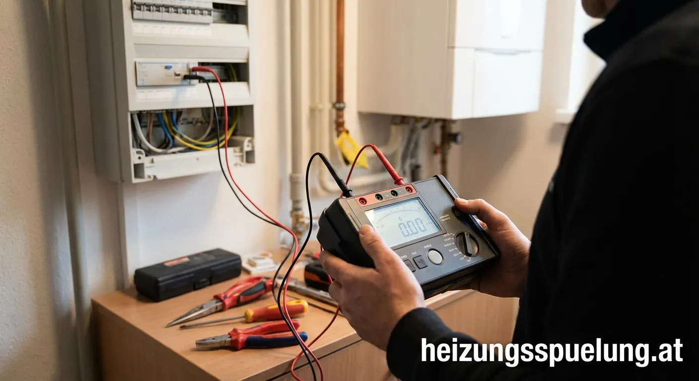 Digitales Isolationsmessgerät bei der Prüfung eines Schaltschranks