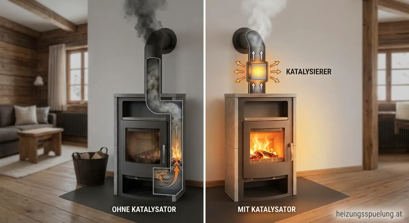 Katalysator für Kaminofen im Einsatz
