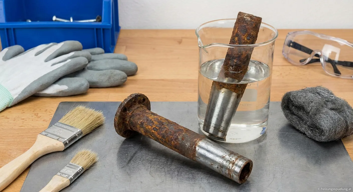 Phosphorsäure zur Rostentfernung auf Metallfläche